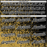 Custom Old Gold Black-White Abstract Fragment Art 3D Pattern Design Bomber Full-Snap Varsity Letterman Hoodie Jacket