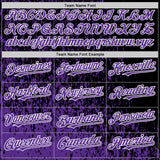 Custom Black Purple-White Abstract Fragment Art 3D Pattern Design Bomber Full-Snap Varsity Letterman Hoodie Jacket