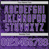 Custom Black Purple-White Abstract Fragment Art 3D Pattern Design Bomber Full-Snap Varsity Letterman Hoodie Jacket