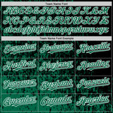 Custom Black Kelly Green-White Abstract Fragment Art 3D Pattern Design Bomber Full-Snap Varsity Letterman Hoodie Jacket