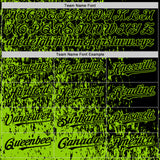 Custom Black Black-Neon Green Abstract Fragment Art 3D Pattern Design Bomber Full-Snap Varsity Letterman Hoodie Jacket