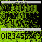 Custom Black Black-Neon Green Abstract Fragment Art 3D Pattern Design Bomber Full-Snap Varsity Letterman Hoodie Jacket