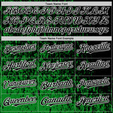 Custom Grass Green Black-White Abstract Fragment Art 3D Pattern Design Bomber Full-Snap Varsity Letterman Hoodie Jacket