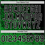 Custom Grass Green Black-White Abstract Fragment Art 3D Pattern Design Bomber Full-Snap Varsity Letterman Hoodie Jacket