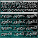 Custom Midnight Green Black-White Abstract Fragment Art 3D Pattern Design Bomber Full-Snap Varsity Letterman Hoodie Jacket