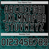 Custom Midnight Green Black-White Abstract Fragment Art 3D Pattern Design Bomber Full-Snap Varsity Letterman Hoodie Jacket