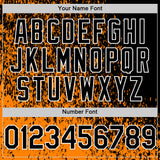 Custom Bay Orange Black-White Abstract Fragment Art 3D Pattern Design Bomber Full-Snap Varsity Letterman Hoodie Jacket