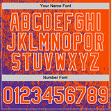 Custom Purple Orange-White Abstract Fragment Art 3D Pattern Design Bomber Full-Snap Varsity Letterman Hoodie Jacket