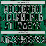 Custom Green Black-White 3D Pattern Design Bomber Full-Snap Varsity Letterman Hoodie Jacket