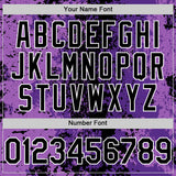 Custom Purple Black-White 3D Pattern Design Bomber Full-Snap Varsity Letterman Hoodie Jacket