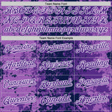 Custom Navy Purple-White 3D Pattern Design Bomber Full-Snap Varsity Letterman Hoodie Jacket