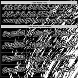 Custom Black Black-White 3D Pattern Design Bomber Full-Snap Varsity Letterman Hoodie Jacket