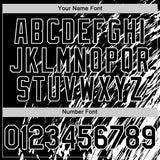 Custom Black Black-White 3D Pattern Design Bomber Full-Snap Varsity Letterman Hoodie Jacket