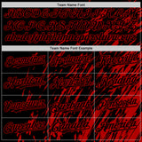 Custom Black Black-Red 3D Pattern Design Bomber Full-Snap Varsity Letterman Hoodie Jacket