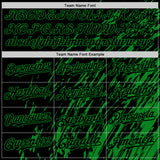 Custom Black Black-Grass Green 3D Pattern Design Bomber Full-Snap Varsity Letterman Hoodie Jacket