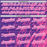 Custom Purple Pink-White 3D Pattern Design Bomber Full-Snap Varsity Letterman Hoodie Jacket