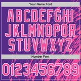 Custom Purple Pink-White 3D Pattern Design Bomber Full-Snap Varsity Letterman Hoodie Jacket