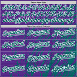 Custom Purple Teal-White 3D Pattern Design Bomber Full-Snap Varsity Letterman Hoodie Jacket