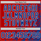 Custom Red Royal-White 3D Pattern Design Bomber Full-Snap Varsity Letterman Hoodie Jacket