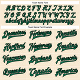 Custom Cream Kelly Green-Black Bomber Full-Snap Varsity Faux Leather Letterman Jacket