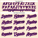 Custom Cream Purple Pink-Black Bomber Full-Snap Varsity Faux Leather Letterman Jacket