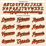 Custom Cream Orange-Black Bomber Full-Snap Varsity Faux Leather Letterman Jacket