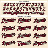 Custom Cream Crimson-Black Bomber Full-Snap Varsity Faux Leather Letterman Jacket