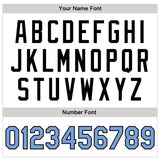 Custom White Light Blue-Black Bomber Full-Snap Varsity Faux Leather Letterman Jacket