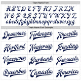 Custom White Navy Bomber Full-Snap Varsity Faux Leather Letterman Jacket