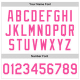 Custom White Pink Bomber Full-Snap Varsity Faux Leather Letterman Jacket