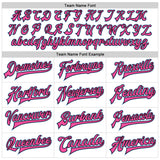 Custom White Light Blue Pink-Black Bomber Full-Snap Varsity Faux Leather Letterman Jacket