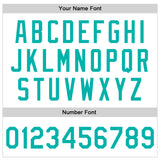 Custom White Aqua Bomber Full-Snap Varsity Faux Leather Letterman Jacket