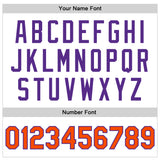 Custom White Orange-Purple Bomber Full-Snap Varsity Faux Leather Letterman Jacket