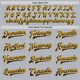 Custom Gray Navy-Gold Bomber Full-Snap Varsity Faux Leather Letterman Jacket