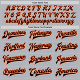 Custom Gray Black-Orange Bomber Full-Snap Varsity Faux Leather Letterman Jacket