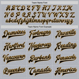 Custom Gray Black-Old Gold Bomber Full-Snap Varsity Faux Leather Letterman Jacket