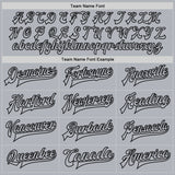 Custom Gray Gray-Black Bomber Full-Snap Varsity Faux Leather Letterman Jacket