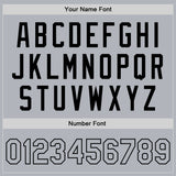 Custom Gray Gray-Black Bomber Full-Snap Varsity Faux Leather Letterman Jacket