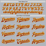 Custom Gray Crimson-Gold Bomber Full-Snap Varsity Faux Leather Letterman Jacket