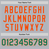 Custom Gray Kelly Green Orange-White Bomber Full-Snap Varsity Faux Leather Letterman Jacket