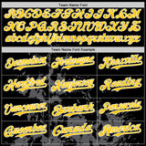 Custom Black Yellow Steel Gray-White Splash Art 3D Pattern Design Bomber Full-Snap Varsity Letterman Hoodie Jacket