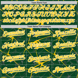 Custom Green Yellow-White Abstract Network 3D Pattern Design Bomber Full-Snap Varsity Letterman Hoodie Jacket