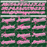 Custom Green Pink-White Abstract Network 3D Pattern Design Bomber Full-Snap Varsity Letterman Hoodie Jacket