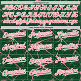 Custom Green Medium Pink-White Abstract Network 3D Pattern Design Bomber Full-Snap Varsity Letterman Hoodie Jacket