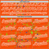 Custom Orange Neon Green Thunder Blue-White Fragment 3D Pattern Design Bomber Full-Snap Varsity Letterman Hoodie Jacket