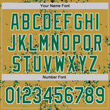 Custom Old Gold Kelly Green Black-White Fragment 3D Pattern Design Bomber Full-Snap Varsity Letterman Hoodie Jacket