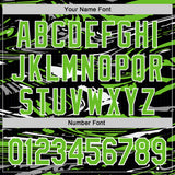 Custom Figure Aurora Green Black-White Fluid Bomber Full-Snap Varsity Letterman Hoodie Jacket