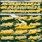 Custom Figure Gold Green-White Fluid Bomber Full-Snap Varsity Letterman Hoodie Jacket