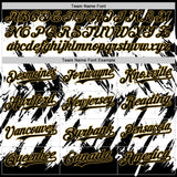 Custom Black White-Old Gold Abstract Sharp Shape Fragment 3D Pattern Design Bomber Full-Snap Varsity Letterman Hoodie Jacket