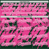 Custom Green Pink-White Abstract Sharp Shape Fragment 3D Pattern Design Bomber Full-Snap Varsity Letterman Hoodie Jacket